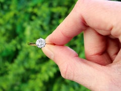 Antique 1.05Ct Diamond and 18k Yellow Gold Solitaire Ring Circa 1900