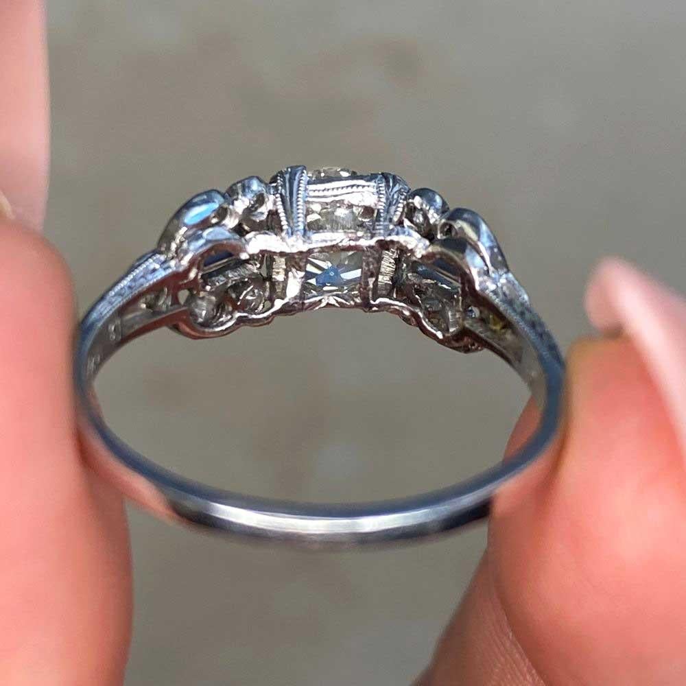 Antique 1.06ct Old European Cut Diamond Engagement Ring, I Color, Platinum  For Sale 6