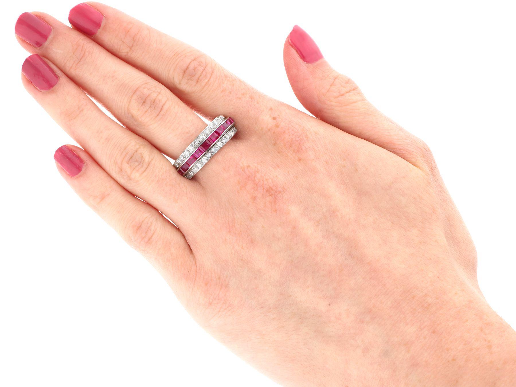 Antique 1.06Ct Ruby Diamond Platinum Engagement Ring Circa 1890 1