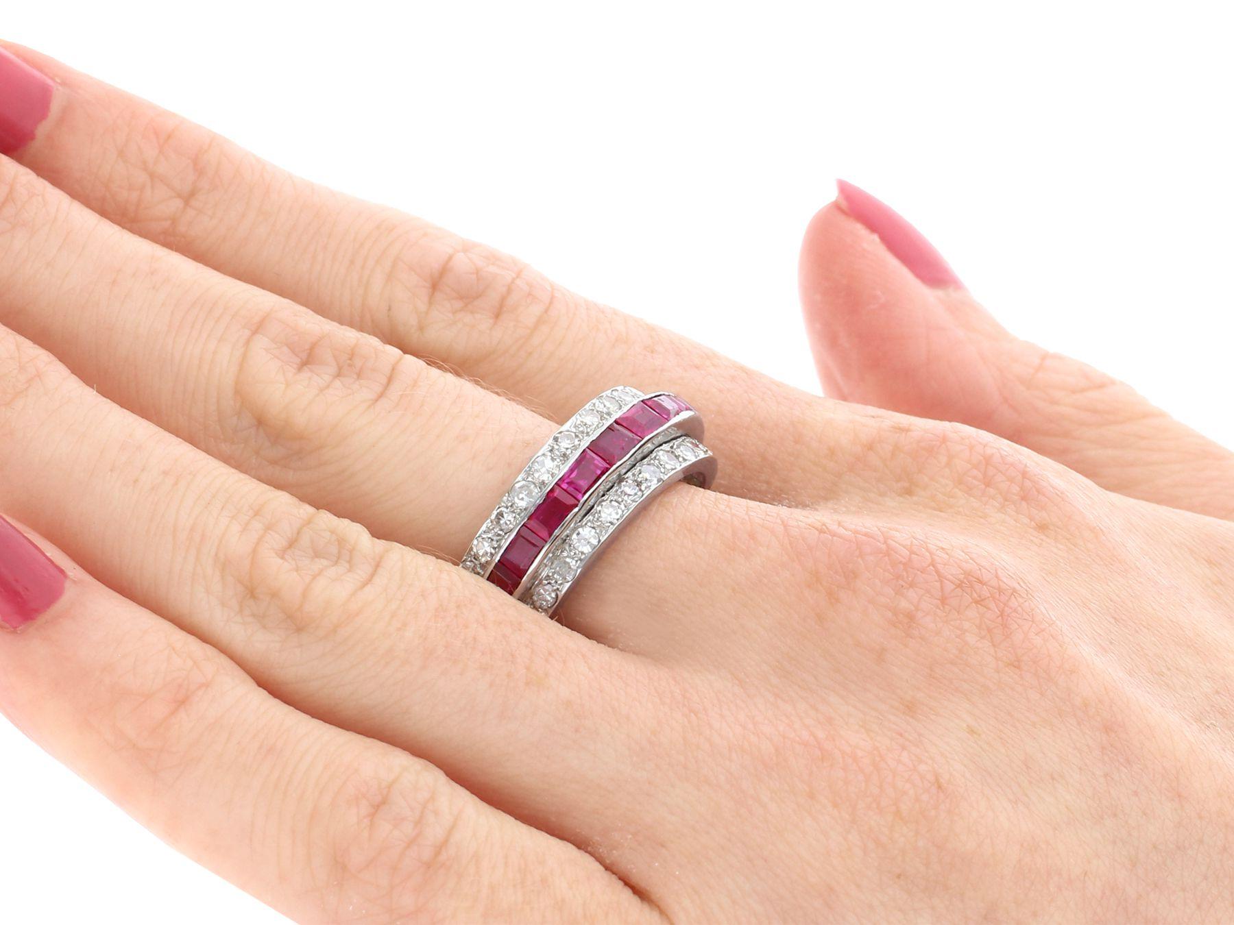 Antique 1.06Ct Ruby Diamond Platinum Engagement Ring Circa 1890 2