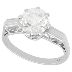 Antique 1.70 Carat Diamond and Platinum Solitaire Ring