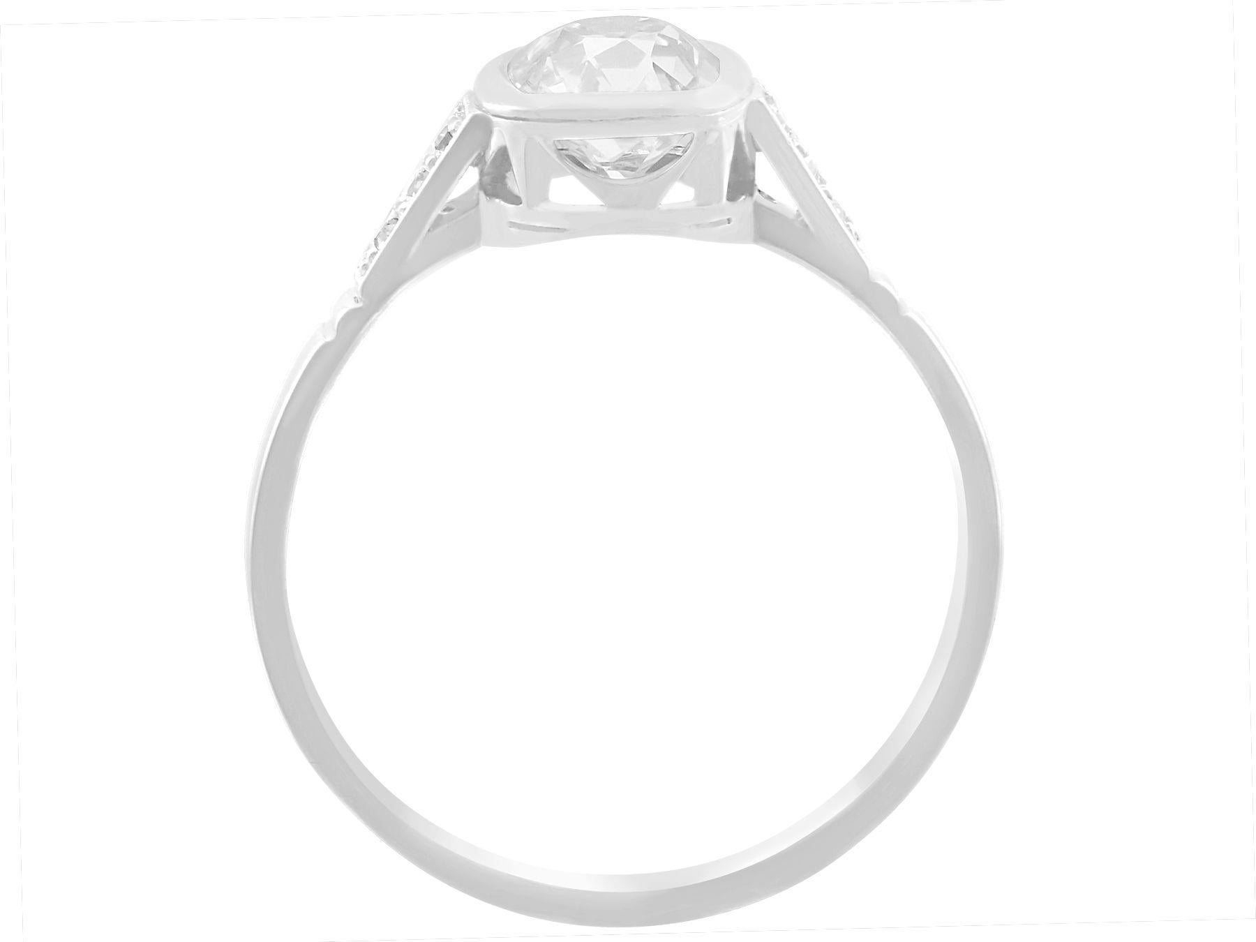 Antique 1.07 Carat Diamond and White Gold Solitaire Ring In Excellent Condition For Sale In Jesmond, Newcastle Upon Tyne
