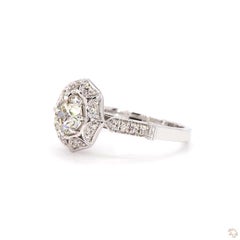 Antique 1.07 Carat Old European Cut Diamond Gold Ring
