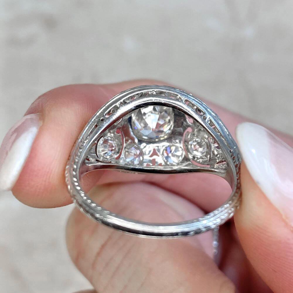 Antique 1.08 Carat Cushion-Cut Diamond Engagement Ring, I Color, circa 1910 For Sale 5