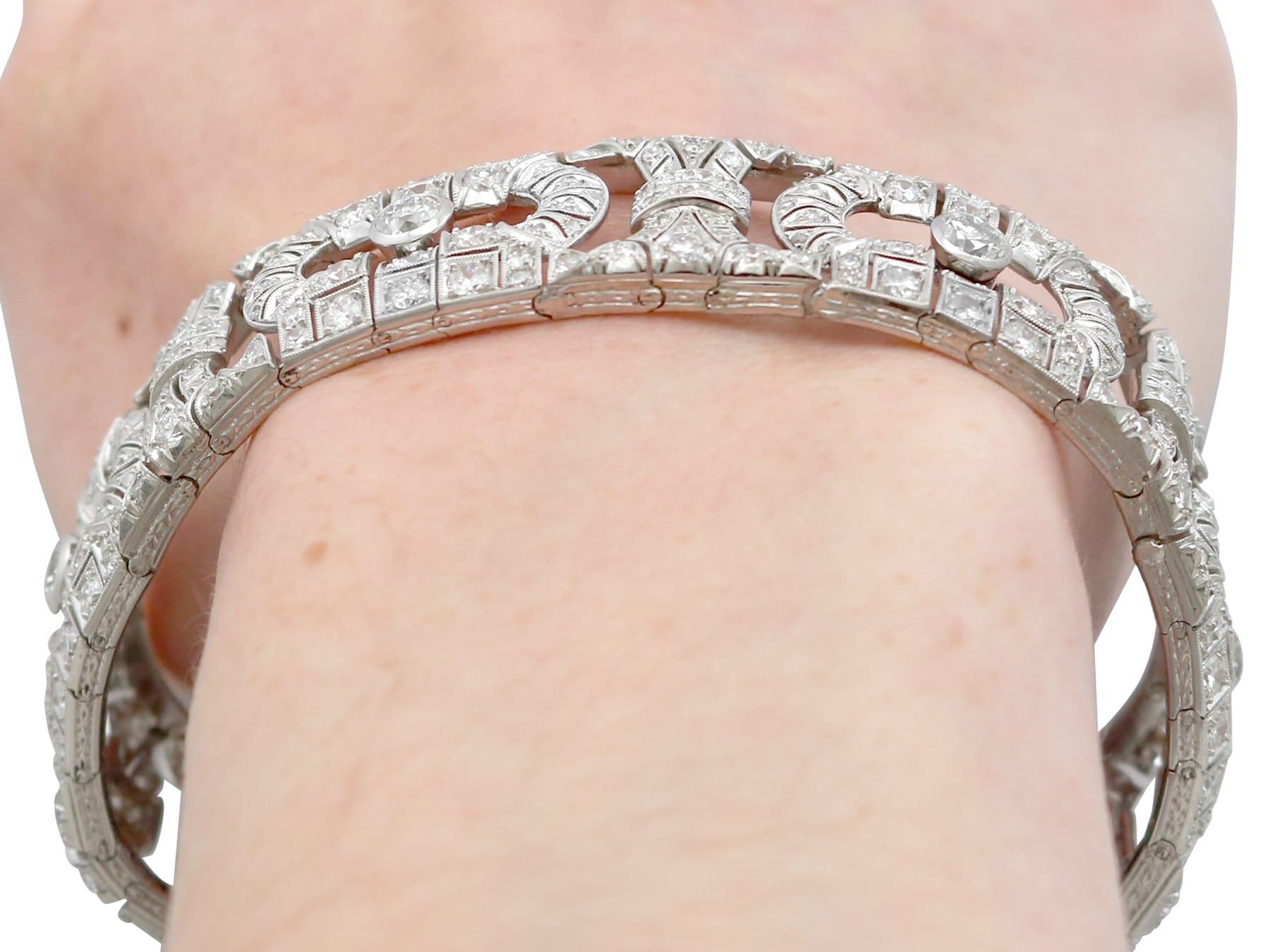 1920er Jahre Art Deco 11,32 Karat Diamant und Platin-Armband im Angebot 8