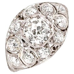 Antique 1.08 Carat Cushion-Cut Diamond Engagement Ring, I Color, circa 1910