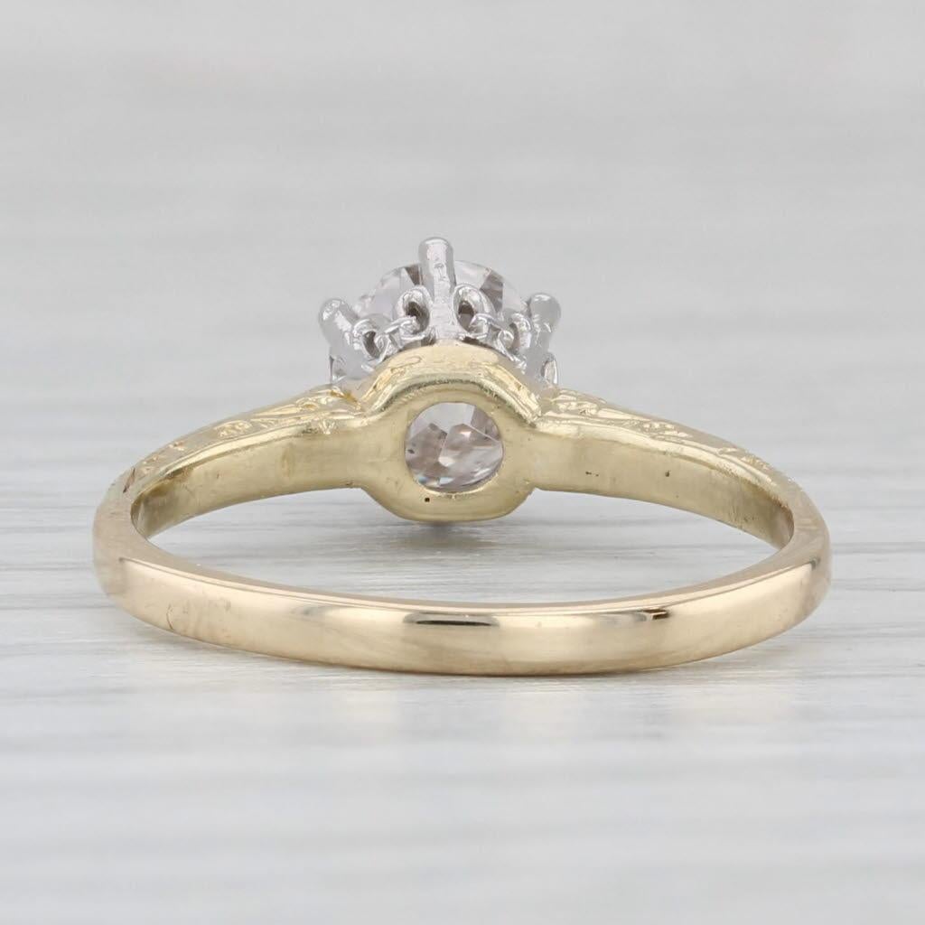 Informazioni sulla gemma:
- Diamante Nature -
Carati - 1,08ct 
Taglio - Vecchia miniera 
Colore - K.K.
Chiarezza - I1

Metallo: Oro bianco e giallo 14k (testato XRF)
Peso: 2.4 grammi 
Altezza della faccia: 7.3 mm 
Altezza sopra il dito: 8.2