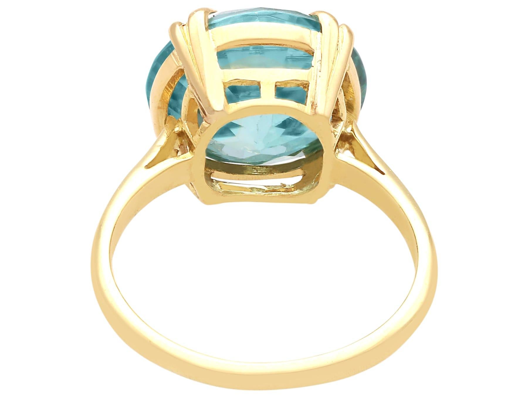 Antiguo anillo solitario de circonio alto de 10,90 quilates y oro amarillo de 18 quilates Circa 1910 en venta 2