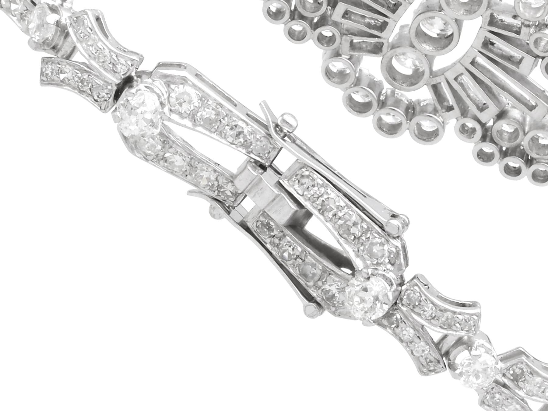 Antique 10.99 Carat Diamond and Platinum Bracelet Circa 1930 For Sale 2