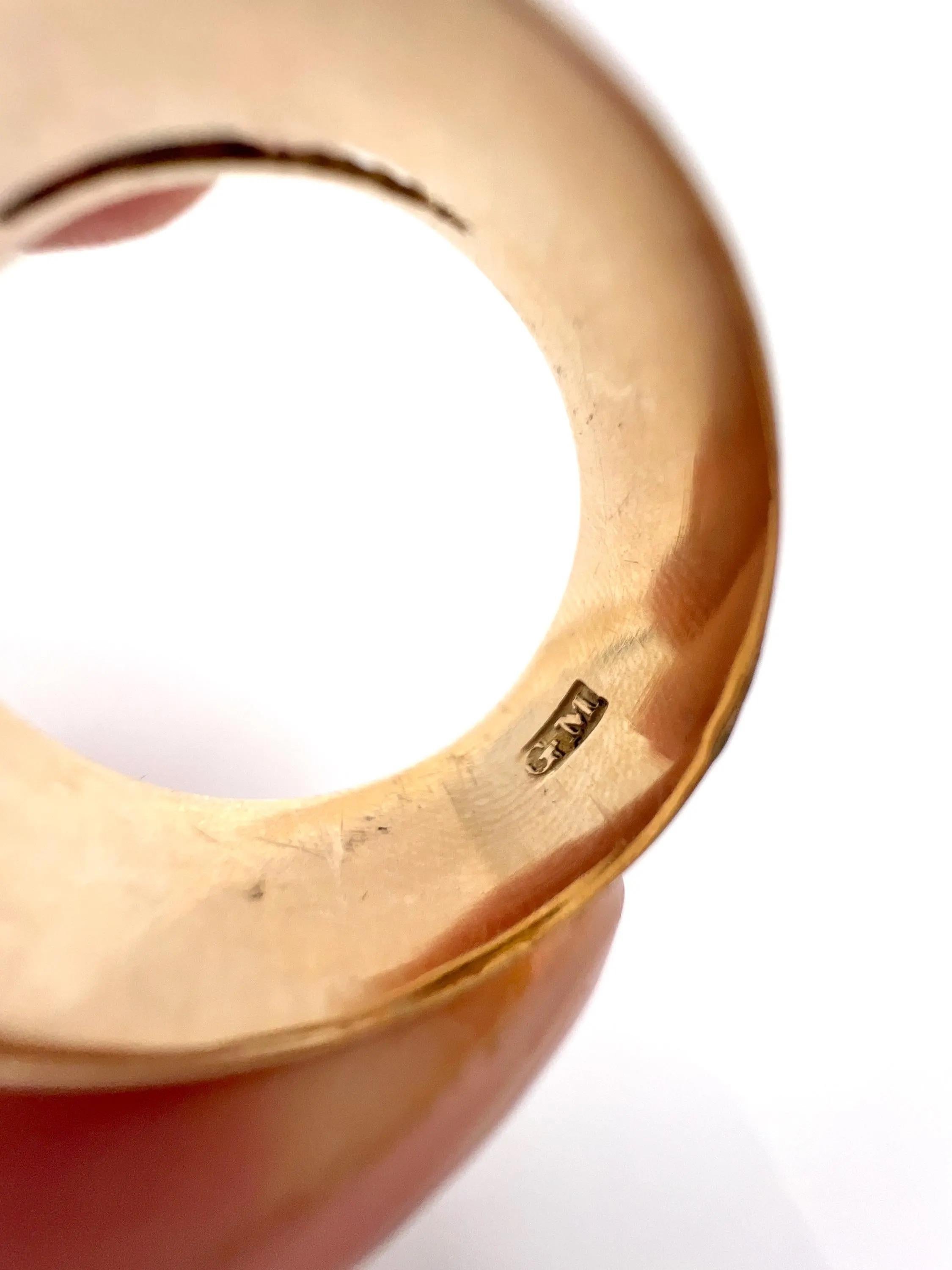 Antiker 10ct Gold, 1920er Jahre Doppelköpfiger Mondstein Schlangenring im Angebot 1