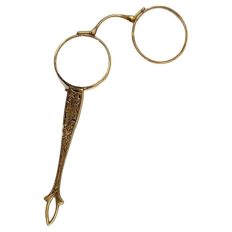 Antike 10 Karat Gold Lorgnette Leselampe-Gläser