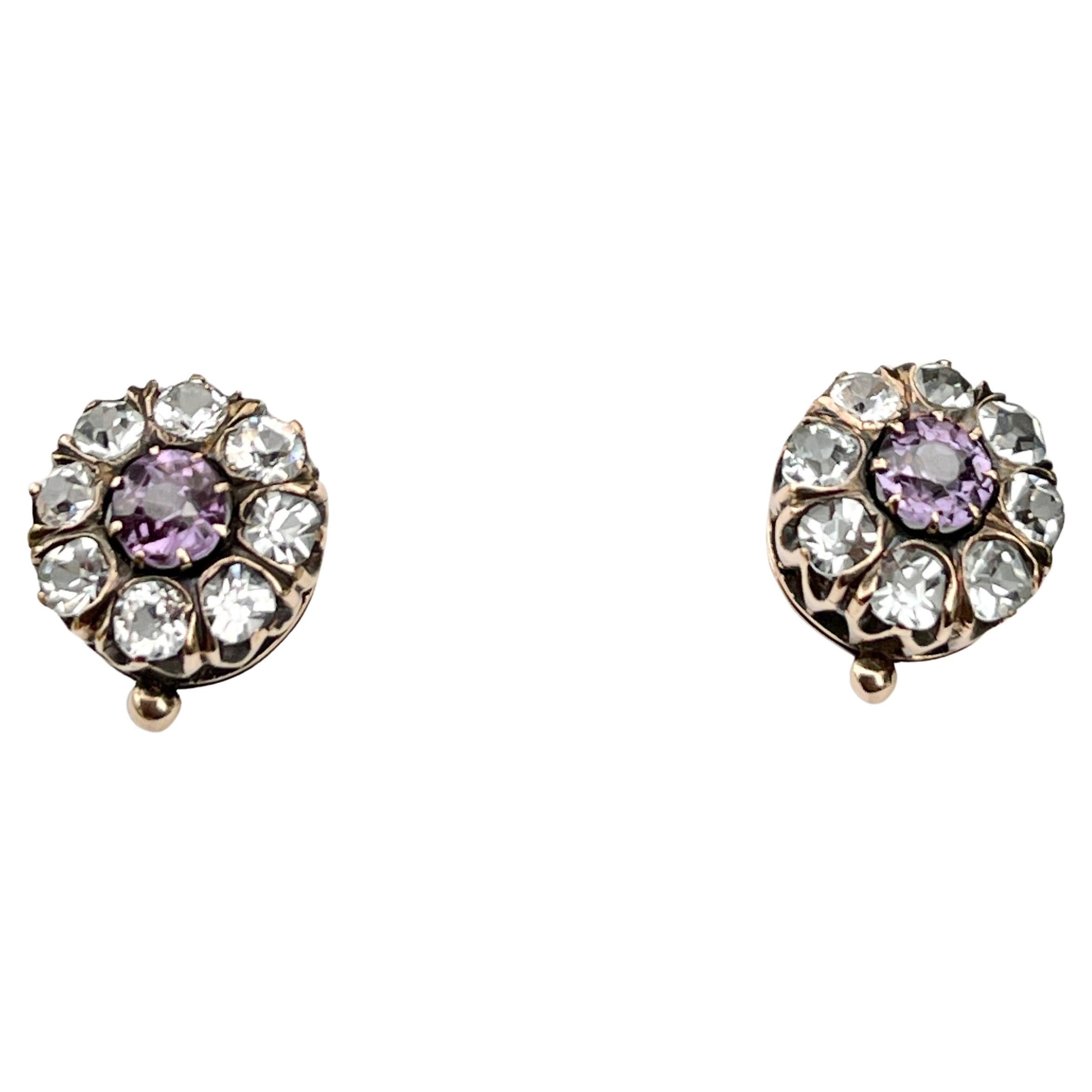 Very Unique Antique Earrings and a True Rarity

These Circa 1920s earrings are set with synthetic Corundum ‘imitating Alexandrite’ and colourless paste. The 1920s places them very early in the era of ‘colour-change’ creation (please continue reading