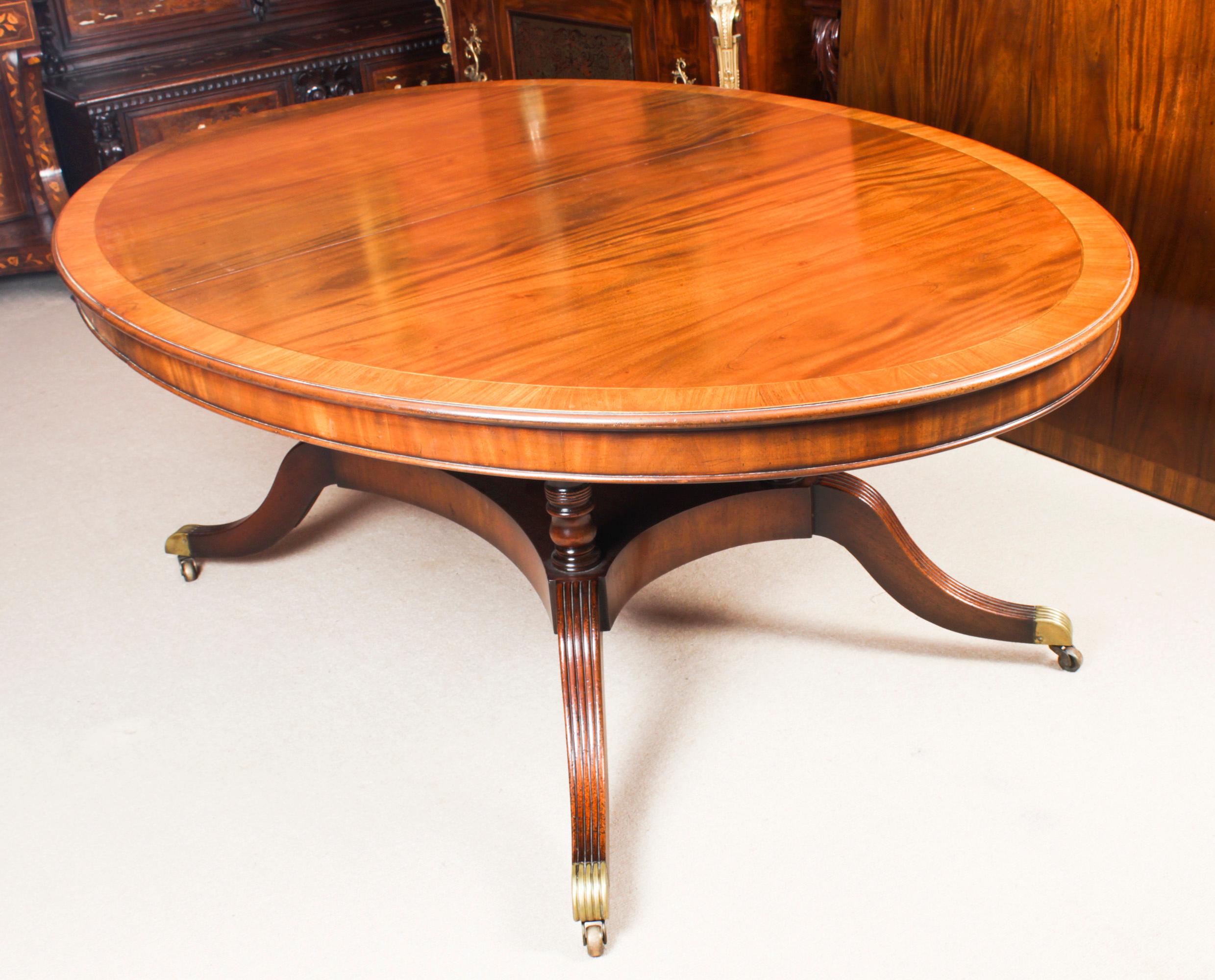 Mahogany Antique Regency Revival Dining Table 1920s 20th C