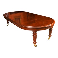 Antique 10ft Victorian Flame Mahogany Extending Dining Table 19thC
