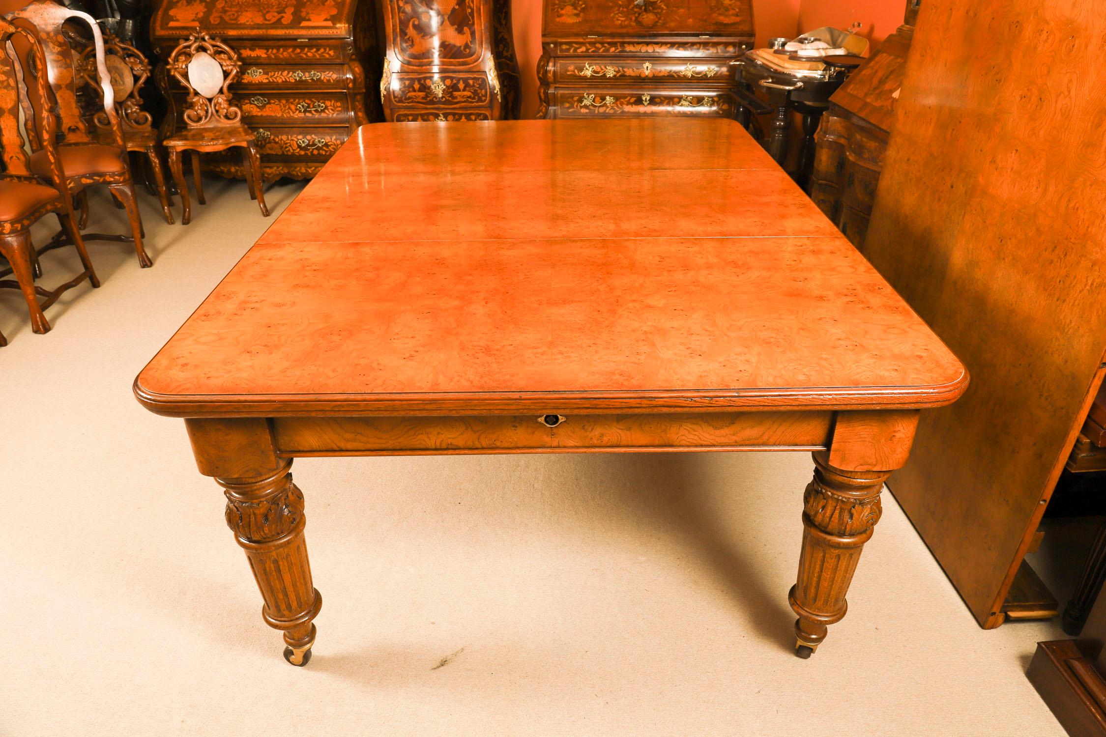 Antique 10ft Victorian Pollard Oak Extending Dining Table 19th Century For Sale 6