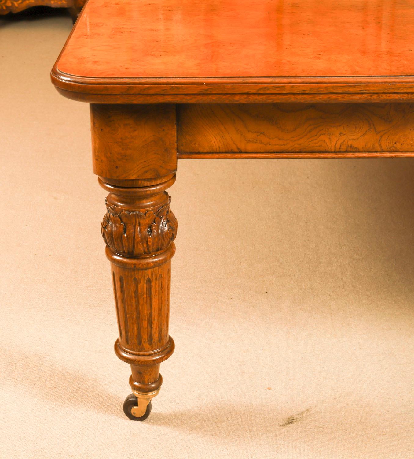 Antique 10ft Victorian Pollard Oak Extending Dining Table 19th Century For Sale 7