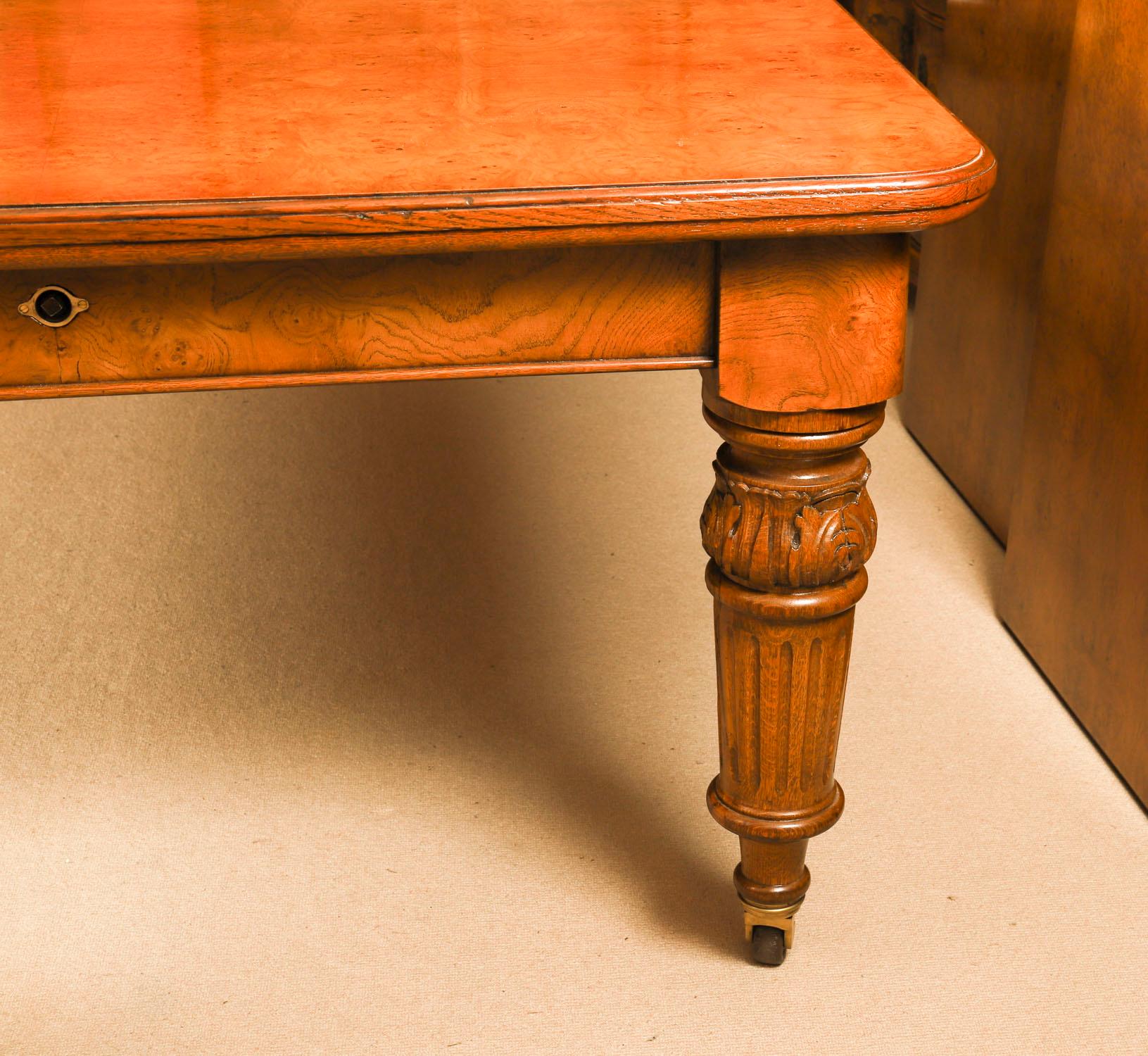 Antique 10ft Victorian Pollard Oak Extending Dining Table 19th Century For Sale 9