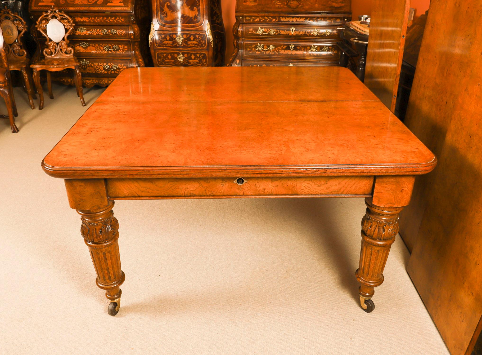 Antique 10ft Victorian Pollard Oak Extending Dining Table 19th Century For Sale 12