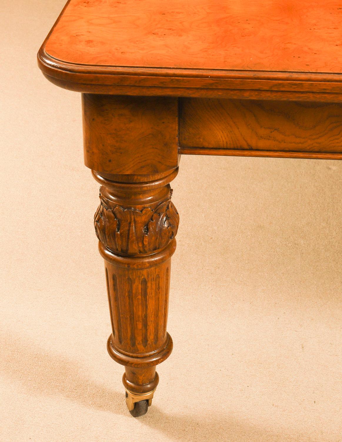 Antique 10ft Victorian Pollard Oak Extending Dining Table 19th Century For Sale 13