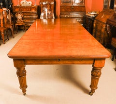 Antique 10ft Victorian Pollard Oak Extending Dining Table 19th Century