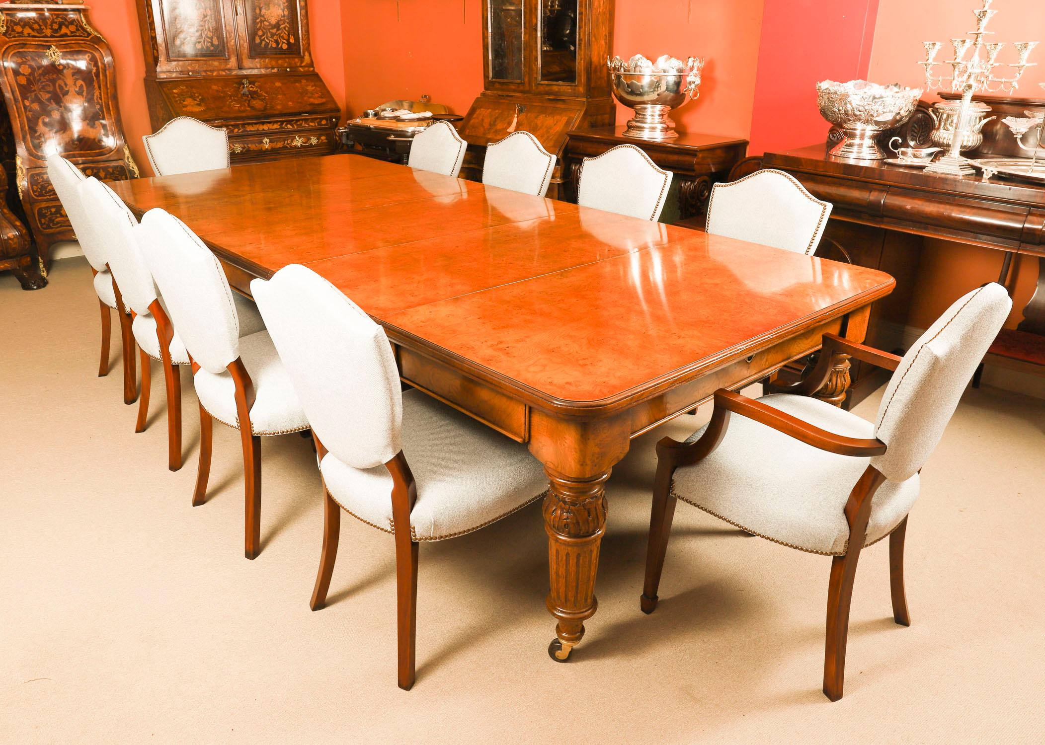 English Antique 10ft Victorian Pollard Oak Extending Dining Table 19th Century For Sale