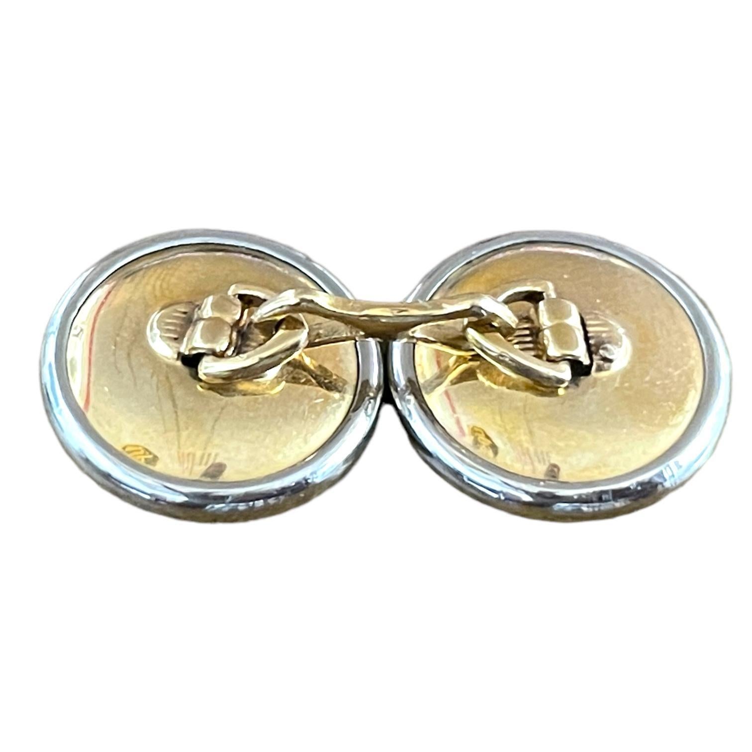 Men's Antique 10K Gold Mother of Pearl Cufflink and Shirt Stud Set For Sale