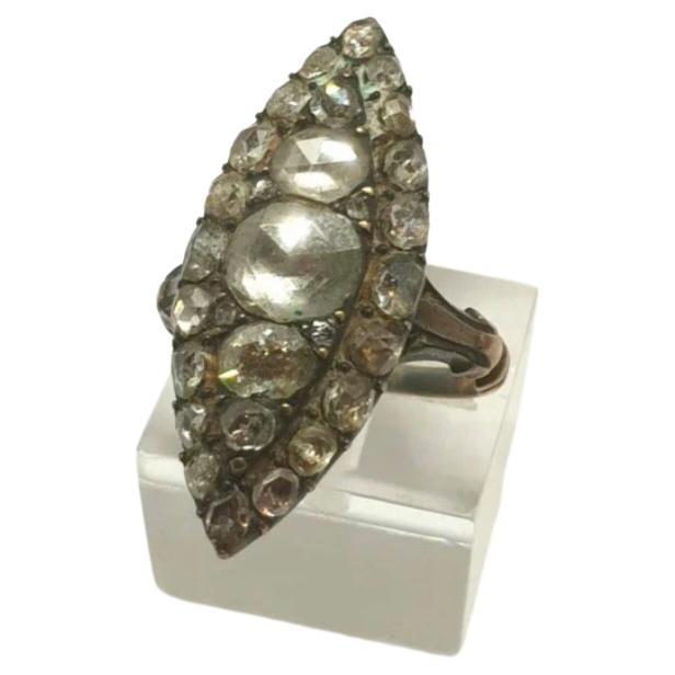 Antiker viktorianischer Goldring mit Diamant im Rosenschliff im Zustand „Gut“ im Angebot in Cairo, EG