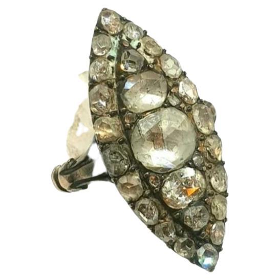 Antiker viktorianischer Goldring mit Diamant im Rosenschliff