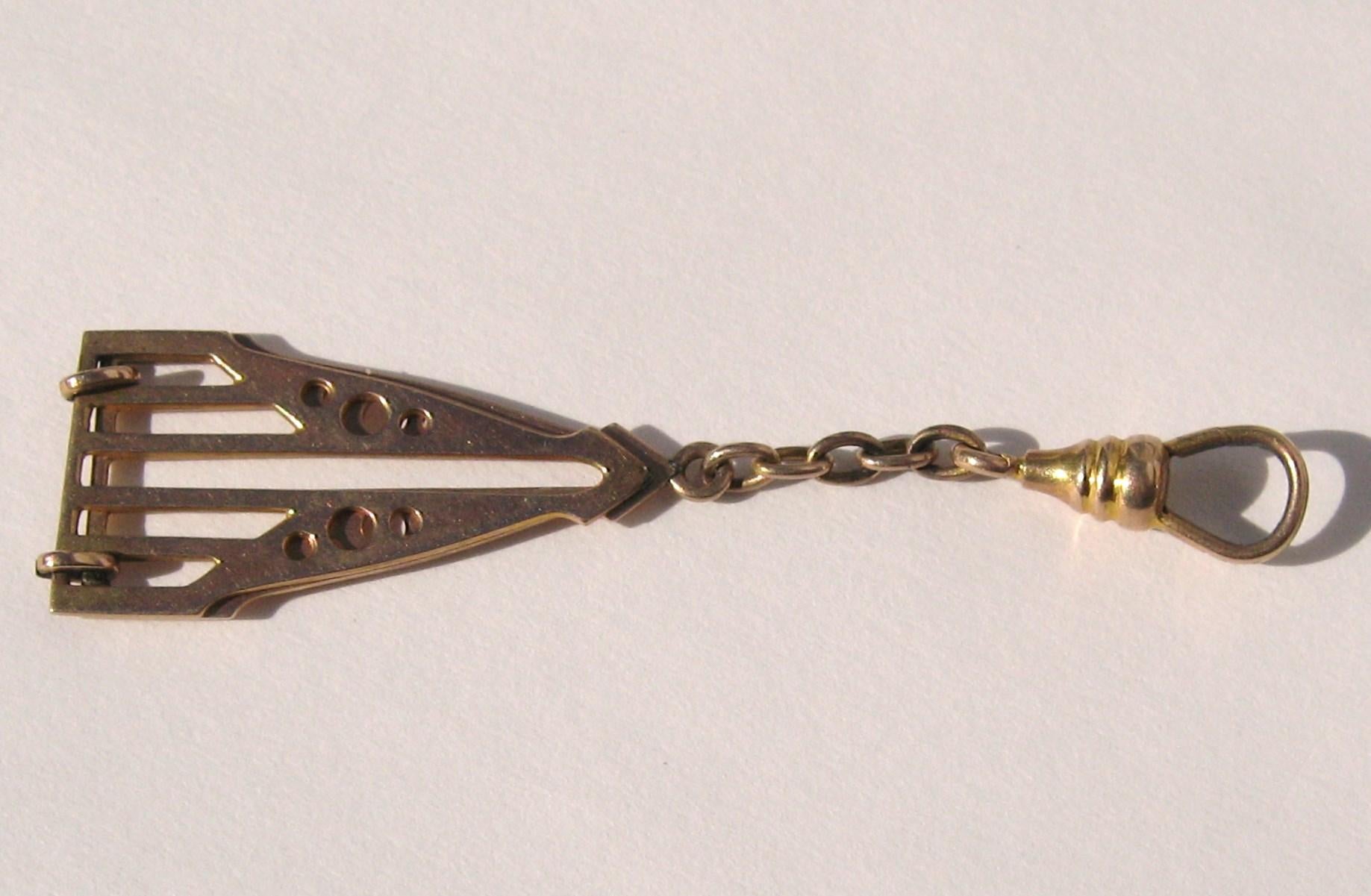 antique rose gold fob chain