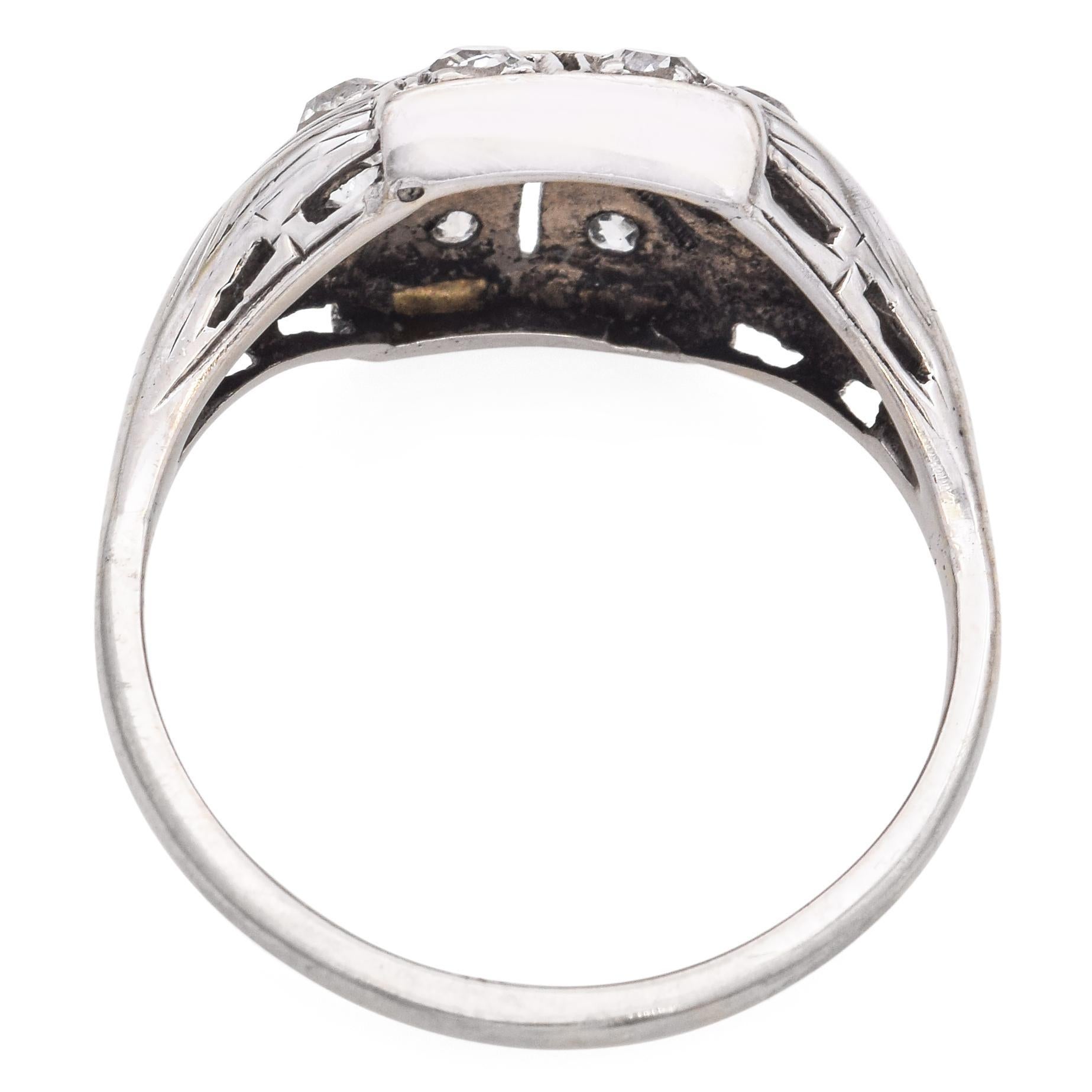 Antique 10k White Gold Old European Cut Diamond Ring For Sale 1