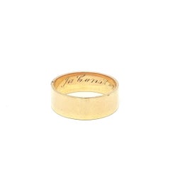 Bague ancienne en or jaune 10k avec bandeau large de 6,8 mm
