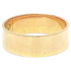 Bague ancienne en or jaune 10k avec bandeau large de 6,8 mm