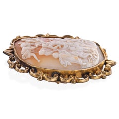 Antique 10k Yellow Gold Hoisting of Jesus Cameo Brooch