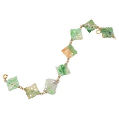 Bracciale antico di giada in oro giallo 10k