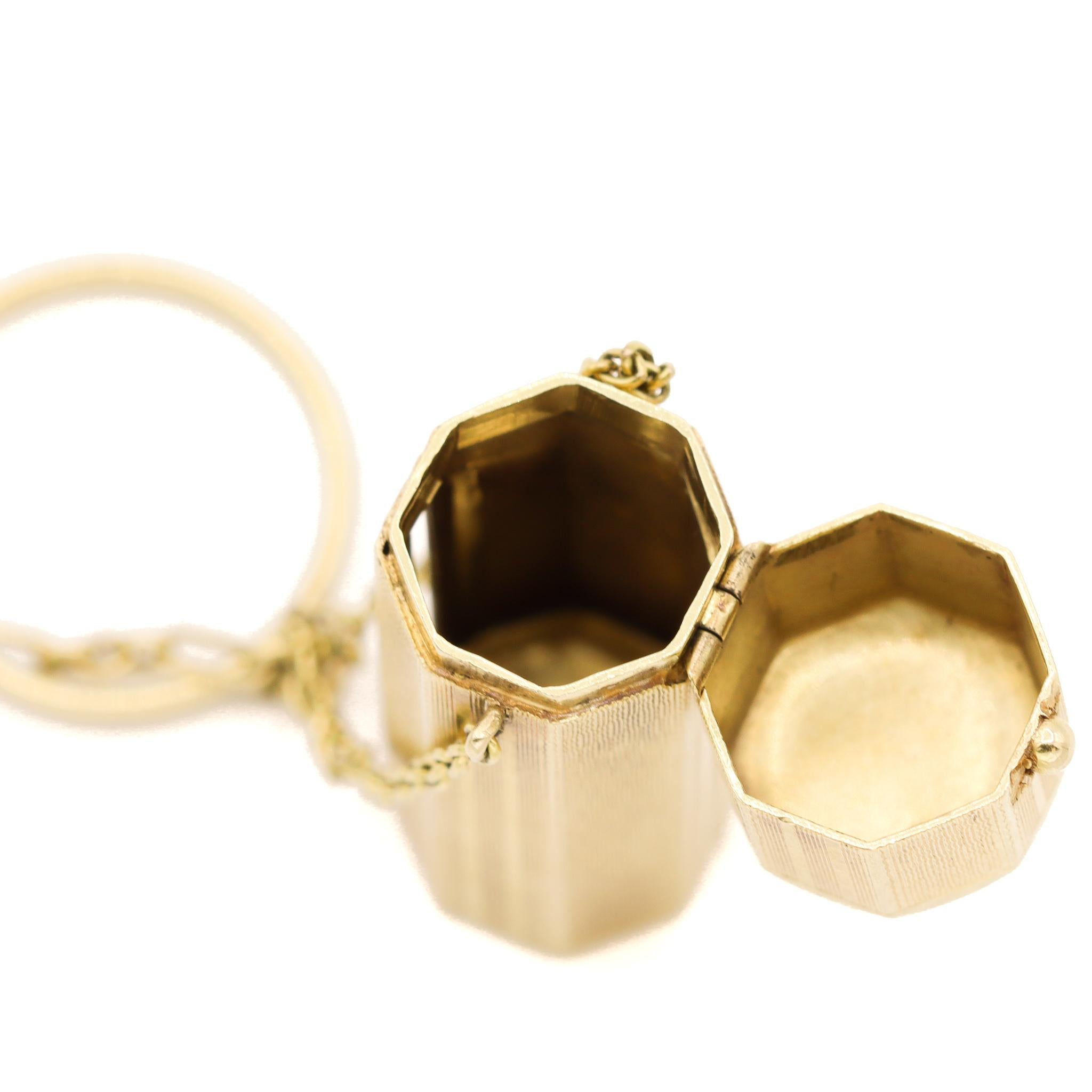 Estuche Compacto Antiguo de Oro Amarillo de 10 K para Pintalabios de Señora en venta 2