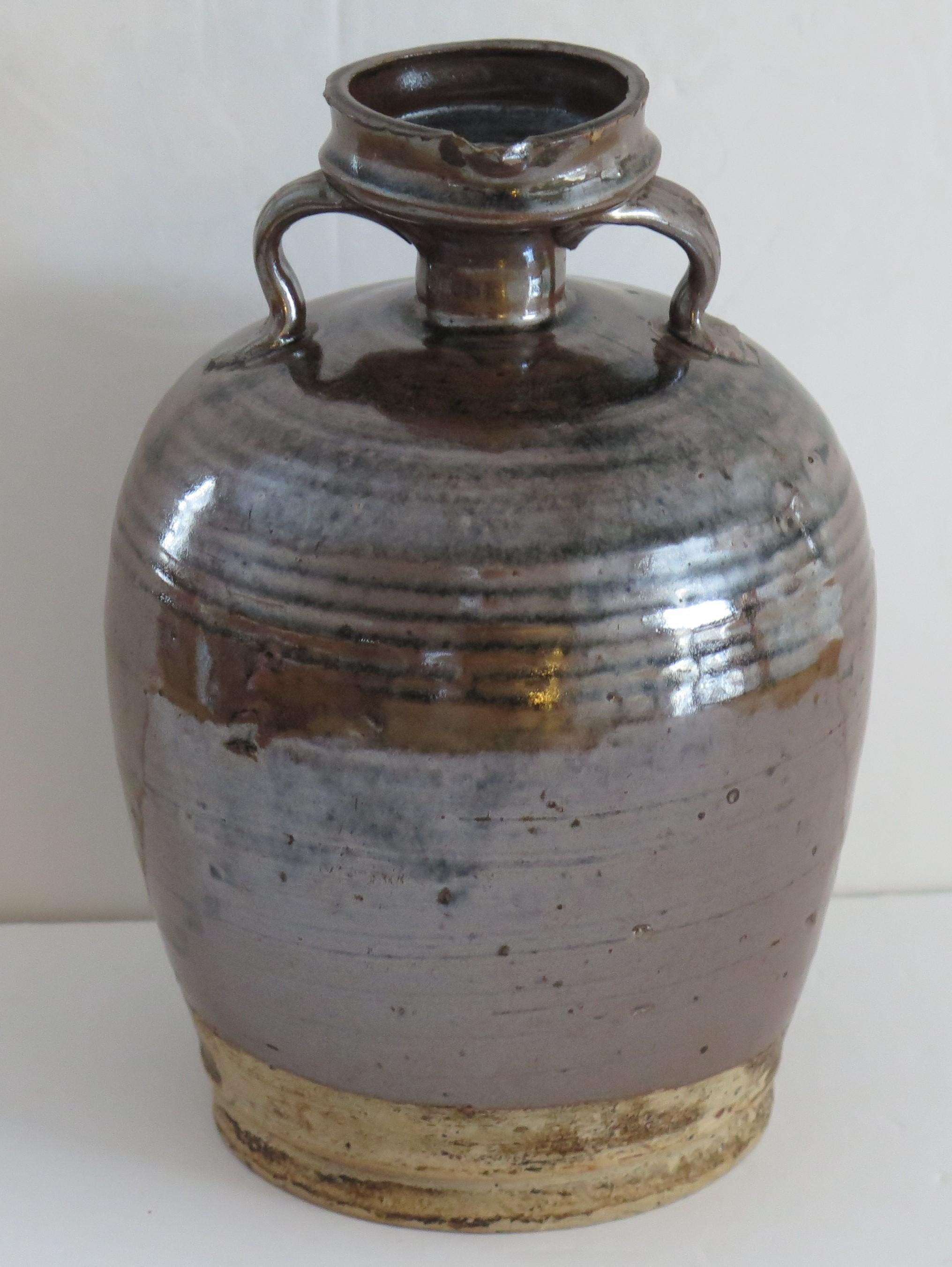 18th Century and Earlier Antique 10th Century Chinese Wine Jar Northern Song Dynasty Stoneware
