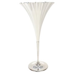 Antique 11" Tiffany & Co. Gilt Sterling Silver Floriform Trumpet Flower Vase