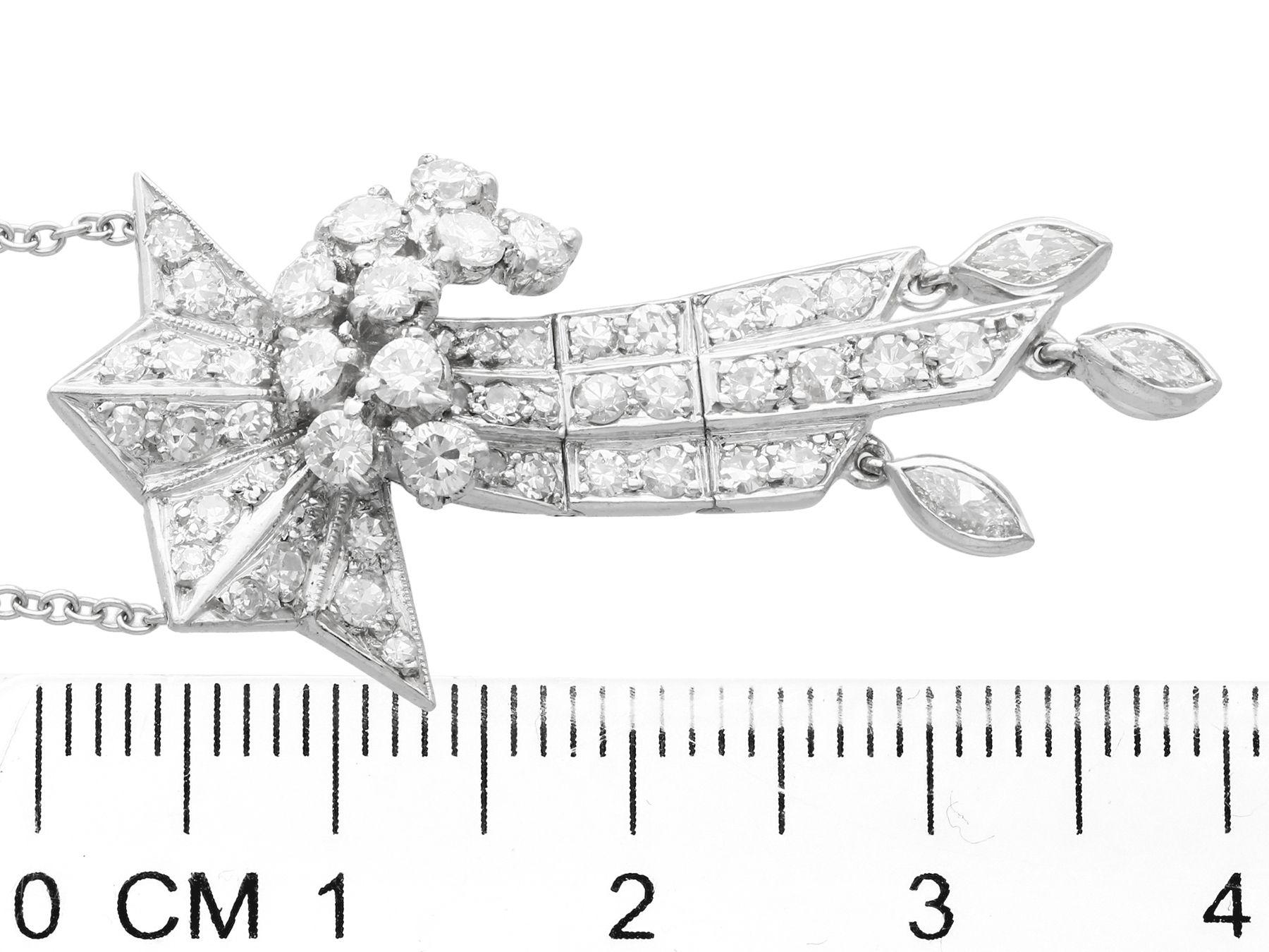 Women's or Men's Antique Art Deco 1.10 Carat Diamond and Palladium Tassel Pendant, Circa 1935