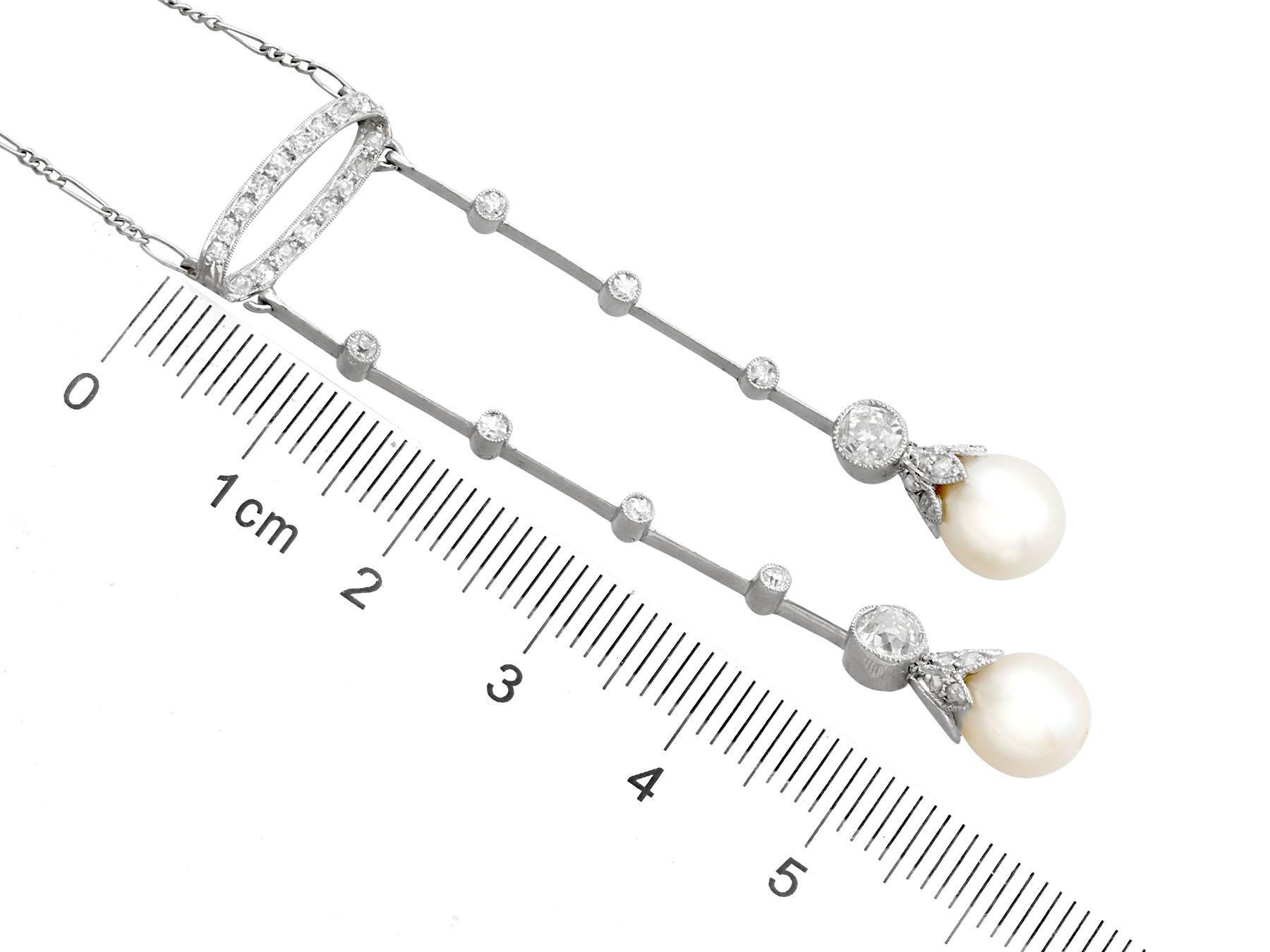 Antique 1.10 Carat Diamond Necklace in Platinum For Sale 1