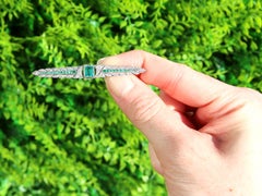 Antique 1.10 Carat Emerald and 0.28 Carat Diamond Platinum Bar Brooch Circa 1920