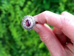 Antiker Platinring mit 1,10 Karat Rubin und 1,18 Karat Diamant, um 1935
