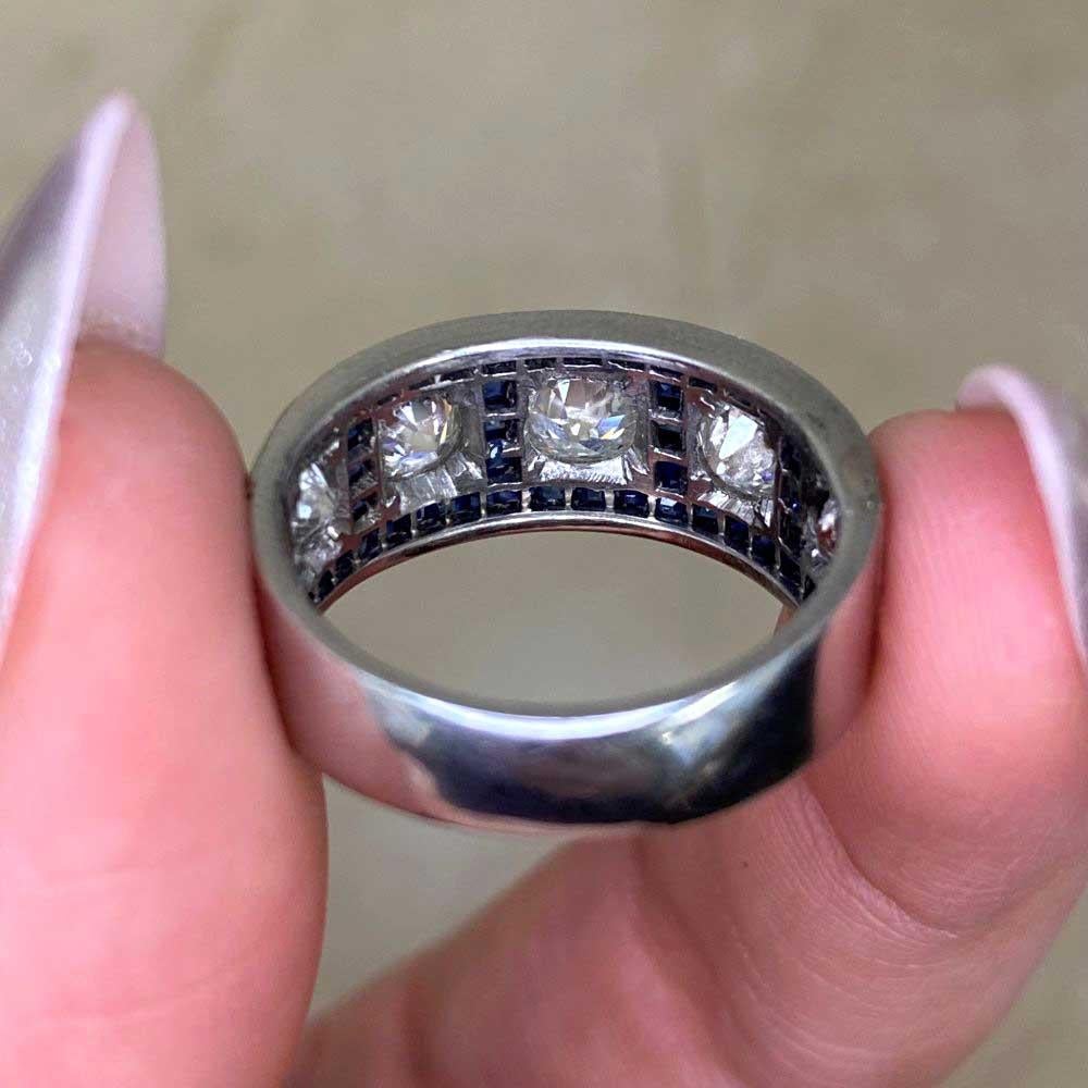 Antique 1.10ct Old European Cut Diamond Engagement Ring, Platinum For Sale 5
