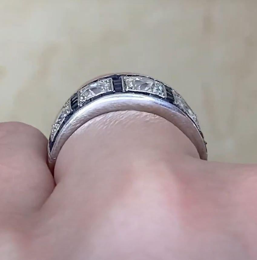 Antique 1.10ct Old European Cut Diamond Engagement Ring, Platinum For Sale 2