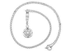 Antique Platinum Necklace with 1.12ct Old European Diamonds, 1930