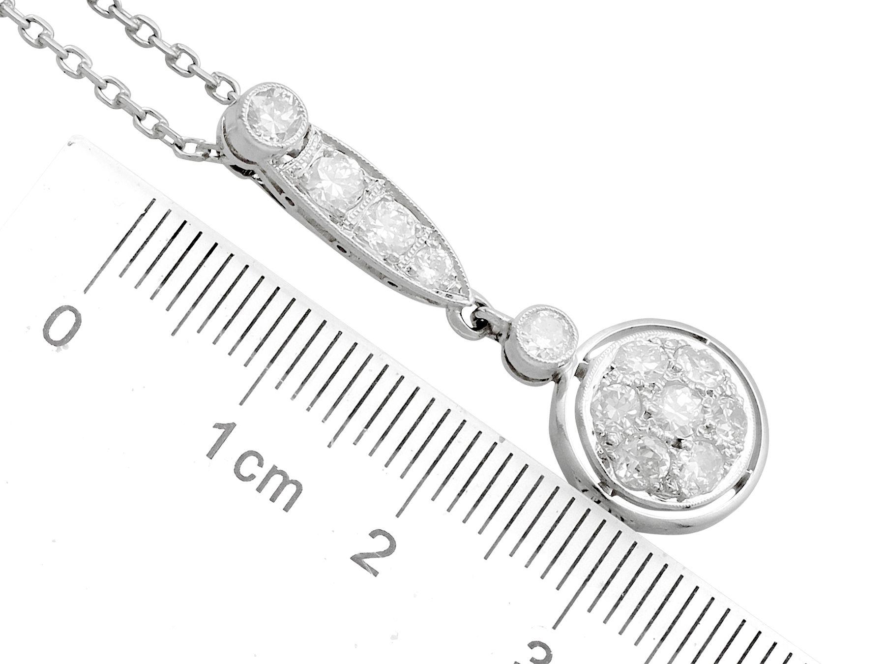 Women's Antique 1.12 Carat Diamond and Platinum Necklace For Sale