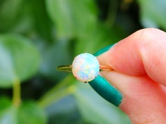 Antique 1.12 Carat Opal and Yellow Gold Solitaire Ring