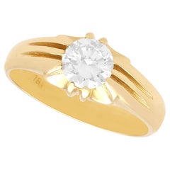Antico anello solitario con diamante da 1,13 carati e oro giallo 18 carati Circa 1930