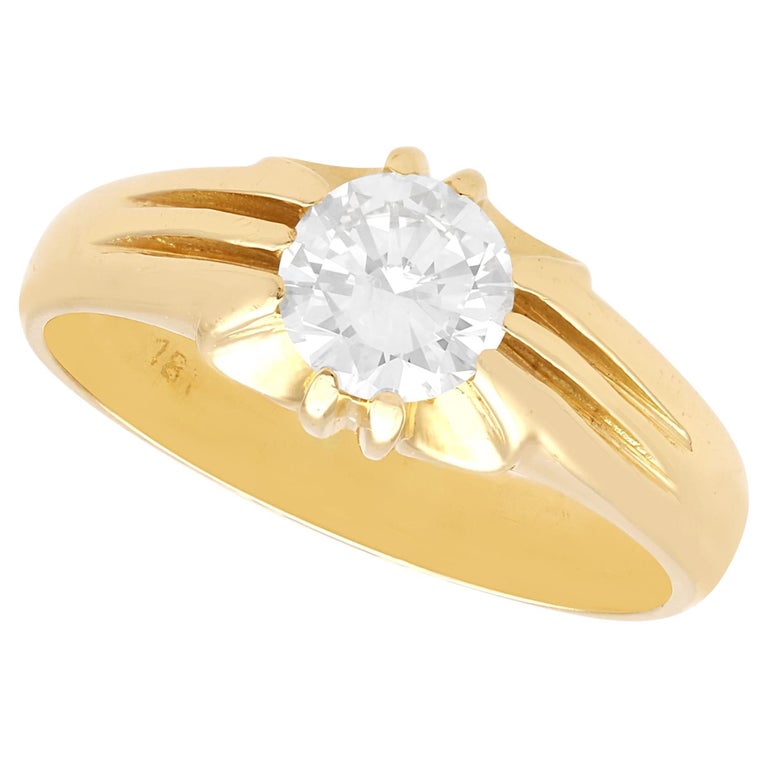 Bague Ancienne En Or 18 Carats Avec Perles Et Pierres - Style Ajustable - Occasion