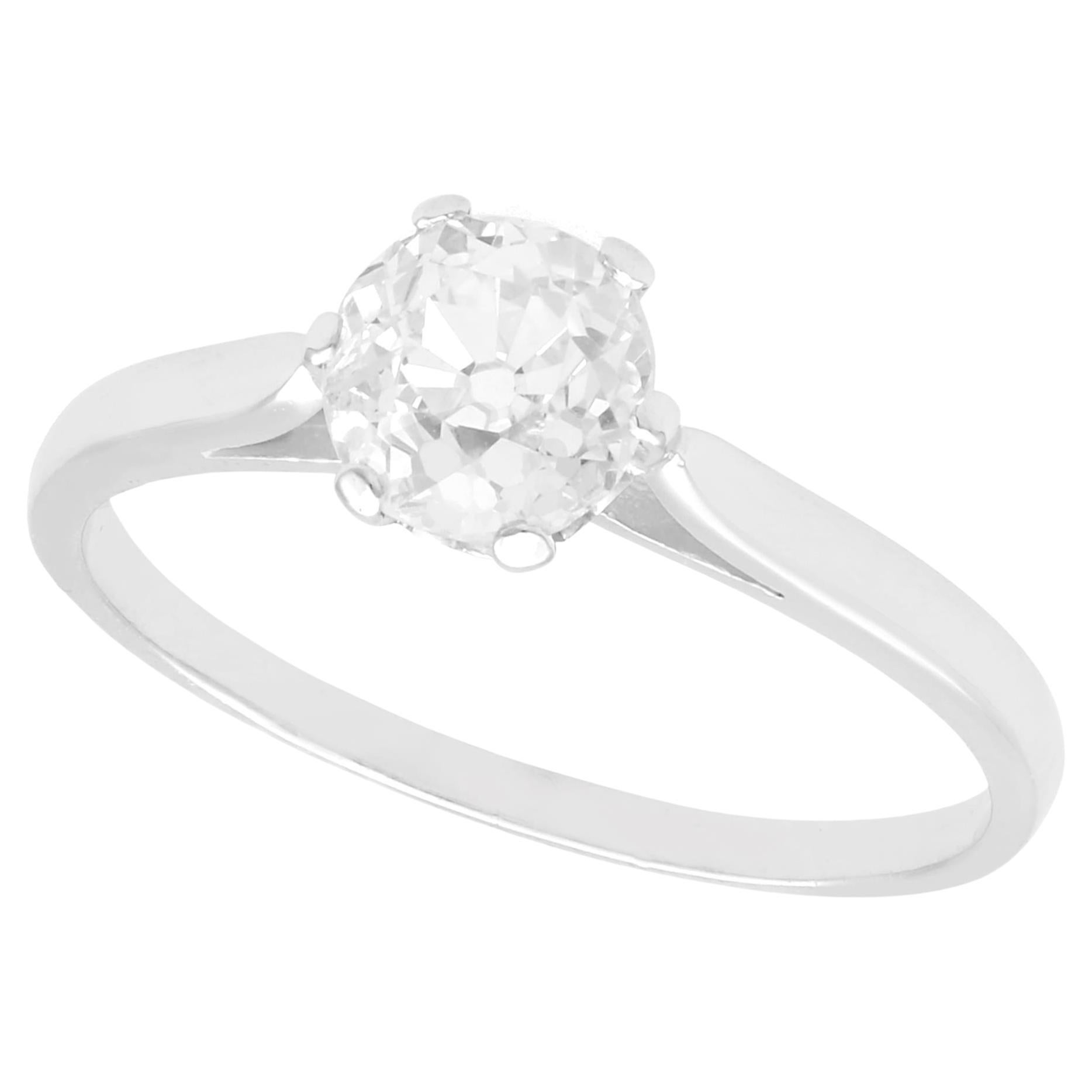 Antiker Solitär-Ring aus Platin mit 1,13 Karat Diamant, um 1920