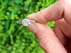 Antique 1.13 Carat Diamond and Platinum Solitaire Ring